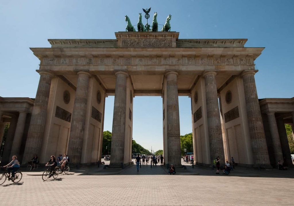 A photo of the Brandenburg Gate in Berlin, one of the stops on the highlights tour where I rediscovered the art of tour guiding.