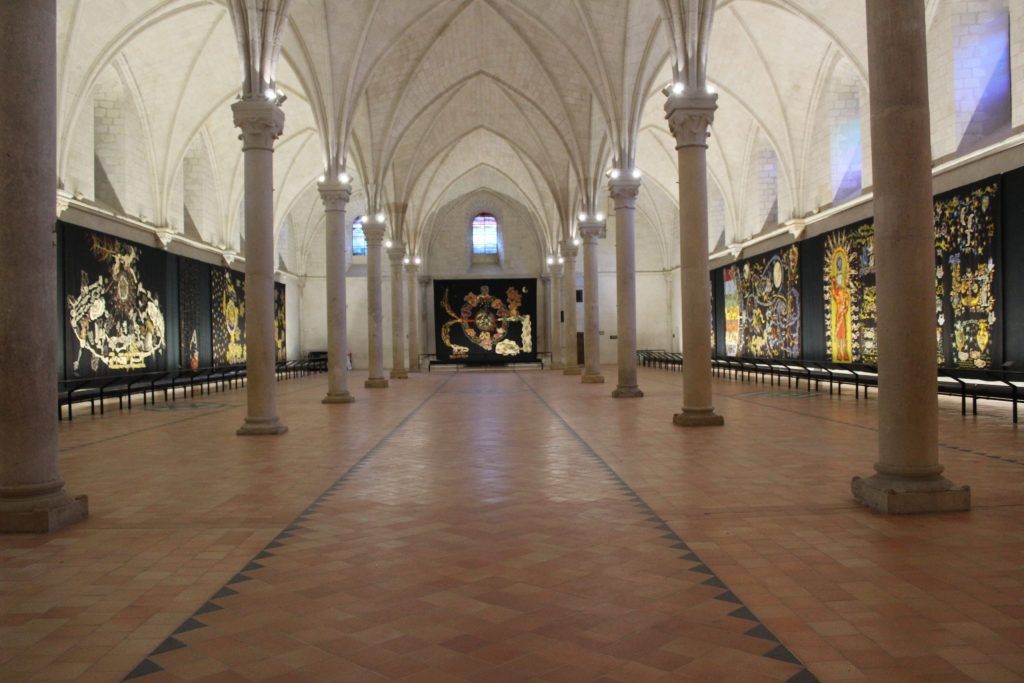 A photo of the Museum of Jean-Lurçat and The Song of the World tapestry.